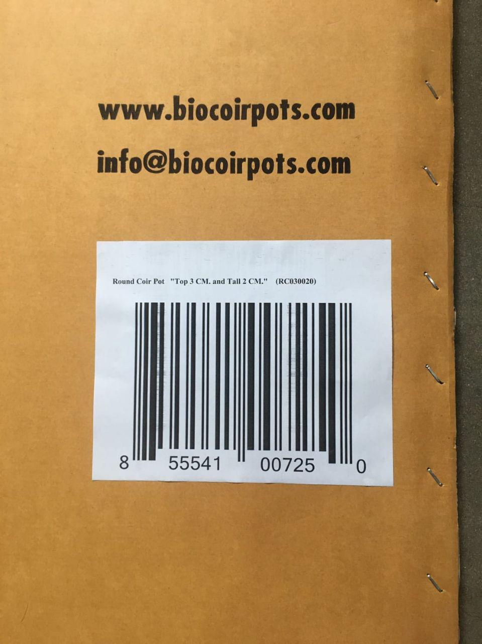 Biodegradable Pots White Labeling Bar Code