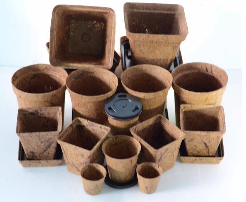 Biodegradable Pots in various sizes and shapes